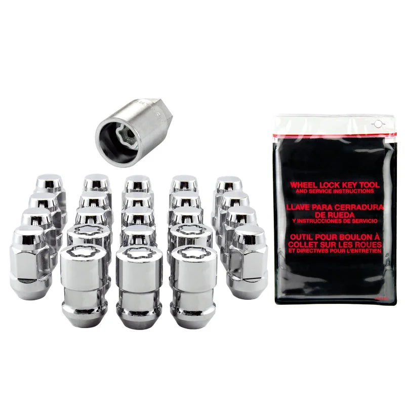 McGard Jeep Wrangler Install Kit (Cone / Bulge) 1/2-20 / 3/4 Hex / (18 Lug Nuts / 5 Locks) - Chrome - Back View