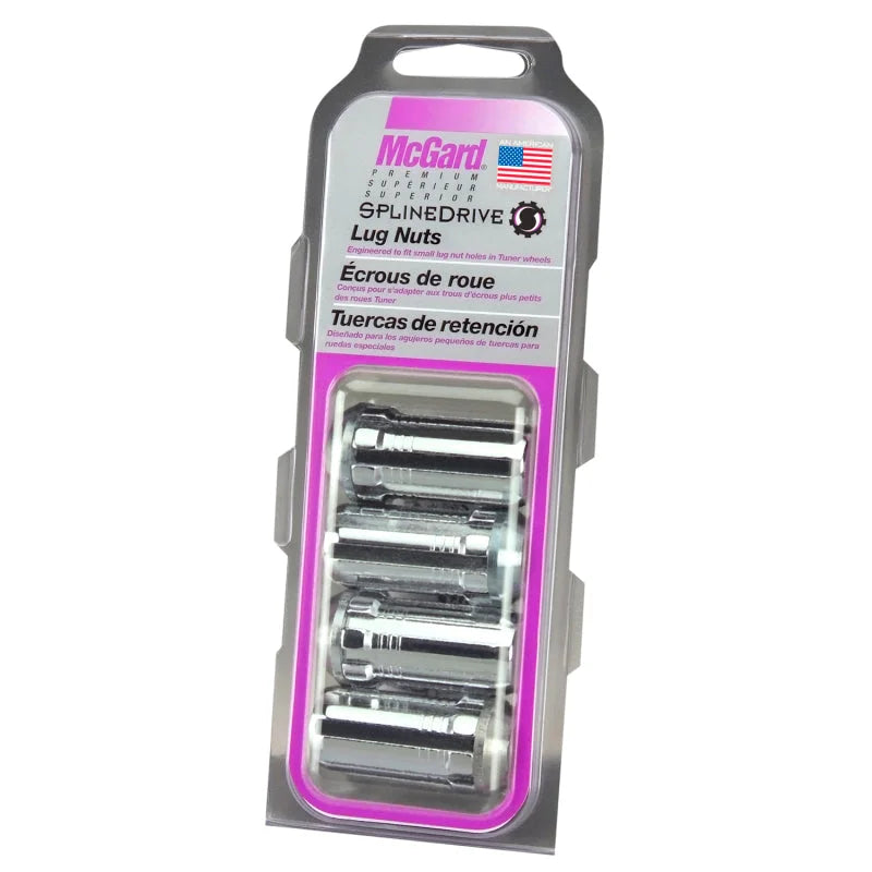 McGard SplineDrive Lug Nut (Cone Seat) 1/2-20 / 1.60in. Length (4-Pack) - Chrome (Req. Tool) - Side View