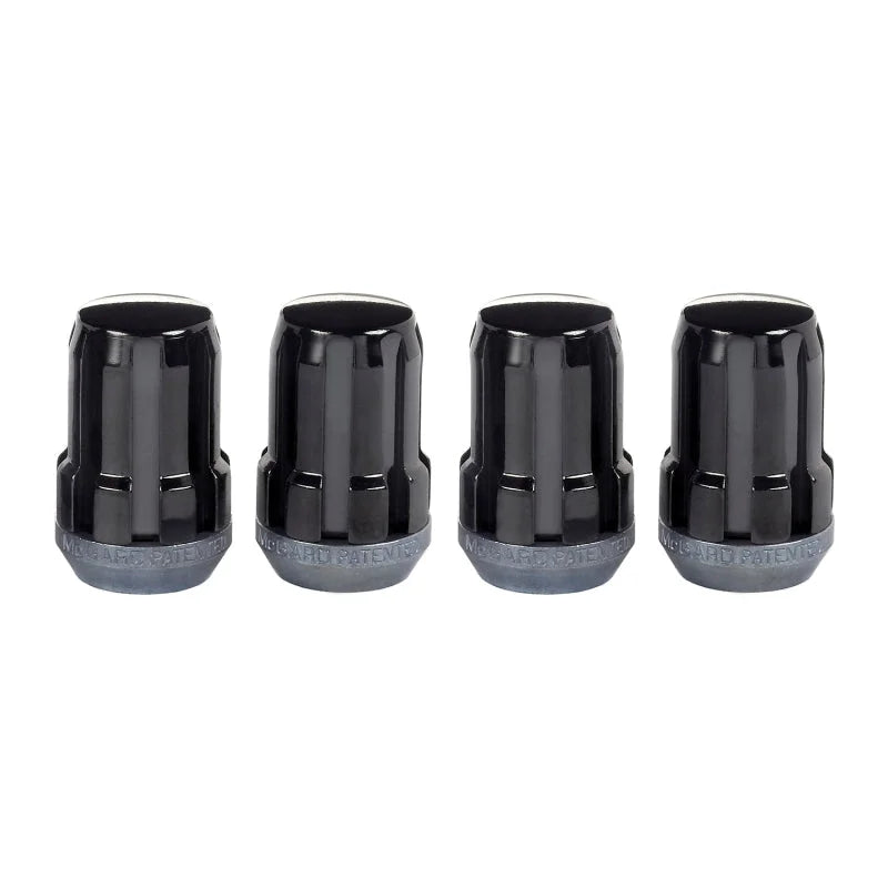 McGard SplineDrive Lug Nut (Cone Seat) M12X1.5 / 1.24in. Length (4-Pack) - Black (Req. Tool) - Detail View