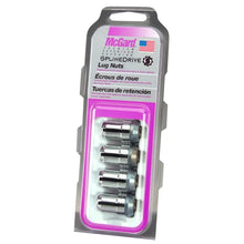 Load image into Gallery viewer, McGard SplineDrive Lug Nut (Cone Seat) M12X1.5 / 1.24in. Length (4-Pack) - Chrome (Req. Tool) - Back View