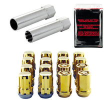 Load image into Gallery viewer, McGard SplineDrive Tuner 4 Lug Install Kit w/Locks &amp; Tool (Cone) M12X1.25 / 13/16 Hex - Gold - Main Product View