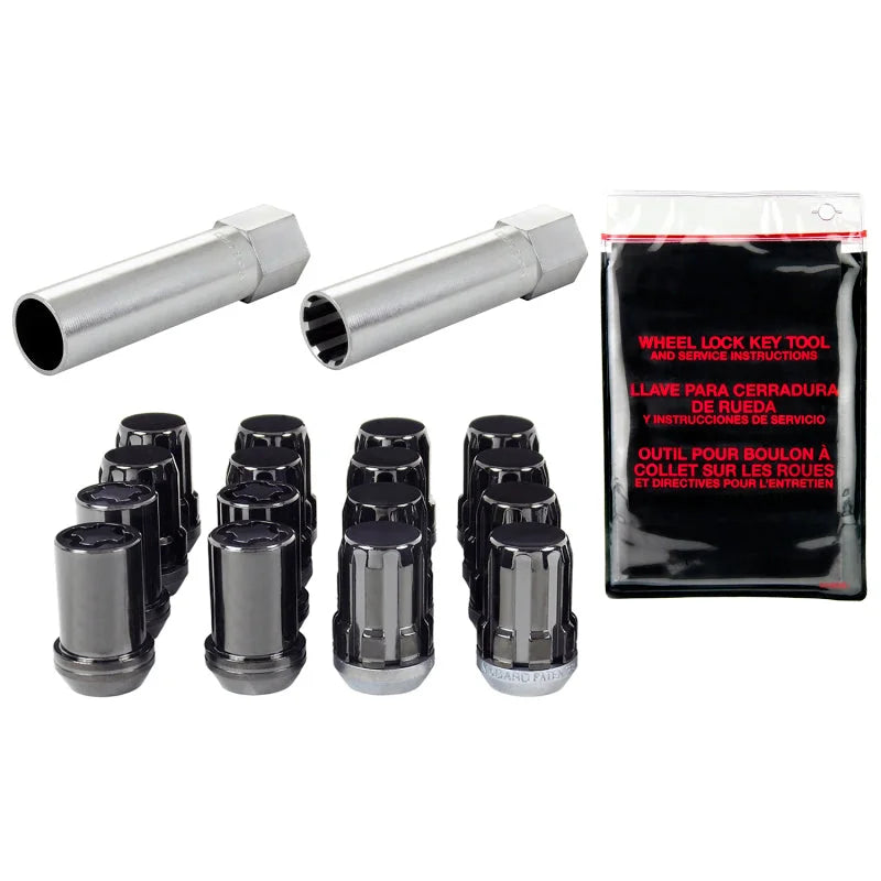 McGard SplineDrive Tuner 4 Lug Install Kit w/Locks & Tool (Cone) M12X1.5 / 13/16 Hex - Black - Main Product View