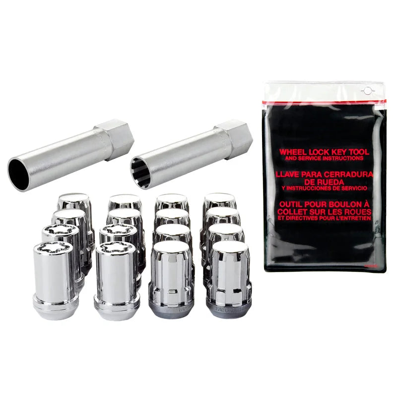 McGard SplineDrive Tuner 4 Lug Install Kit w/Locks & Tool (Cone) M12X1.5 / 13/16 Hex - Chrome - Main Product View