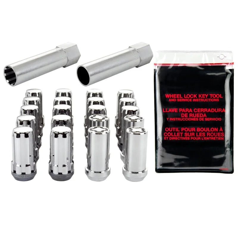 McGard SplineDrive Tuner 5 Lug Install Kit w/Locks & Tool (Cone) 1/2-20 / 13/16 Hex - Chrome - Side View