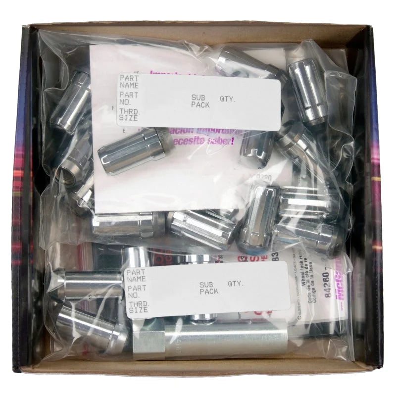 McGard SplineDrive Tuner 5 Lug Install Kit w/Locks & Tool (Cone) 1/2-20 / 13/16 Hex - Chrome - Installation View