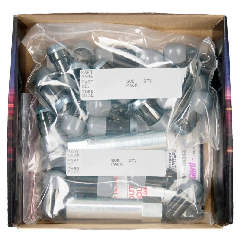 McGard SplineDrive Tuner 5 Lug Install Kit w/Locks & Tool (Cone) 1/2-20 / 13/16 Hex / 1.6in. L - Blk - Installation View