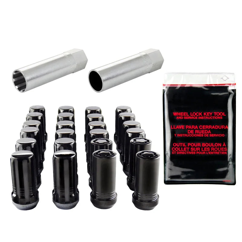 McGard SplineDrive Tuner 6 Lug Install Kit w/Locks & Tool (Cone) M14X1.5 / 1in. Hex - Blk - Side View