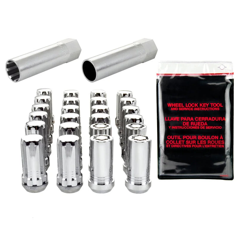 McGard SplineDrive Tuner 6 Lug Install Kit w/Locks & Tool (Cone) M14X1.5 / 1in. Hex - Chrome - Side View