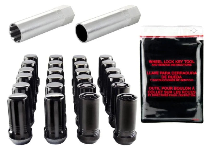 McGard SplineDrive Tuner 6 Lug Install Kit w/Locks & Tool (Cone) M14X1.5 / 22mm Hex - Blk - Installation View