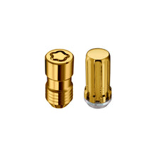 Load image into Gallery viewer, McGard SplineDrive Tuner 8 Lug Install Kit w/Locks &amp; Tool (Cone) M14X1.5 / 1in. Hex - Gold - Back View