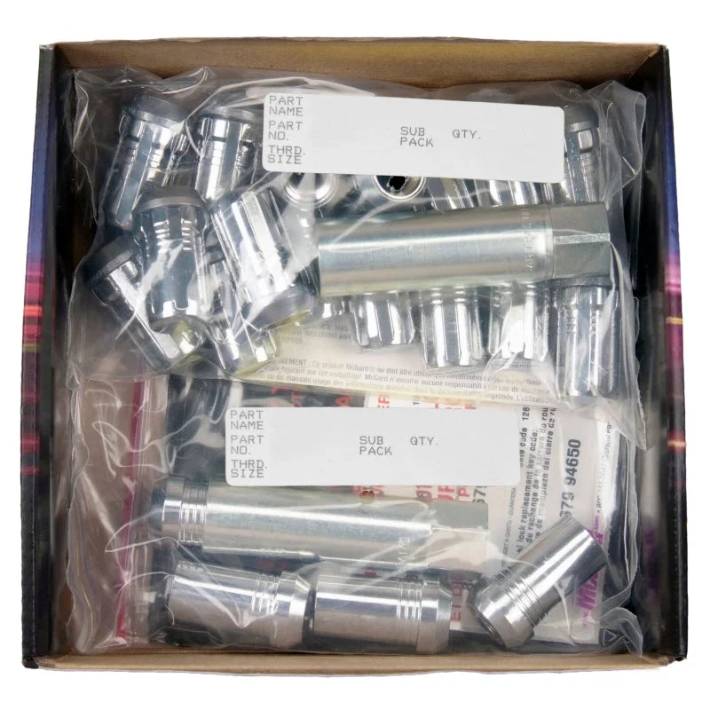 McGard SplineDrive Tuner 8 Lug Install Kit w/Locks & Tool (Cone) M14X1.5 / 22mm Hex - Chrome - Installation View