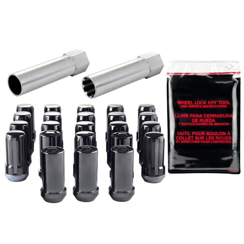 McGard SplineDrive Tuner Jeep 23pc. Kit (Cone) 1/2-20 / 13/16 Hex (18 Lug Nuts / 5 Locks) - Blk - Main Product View