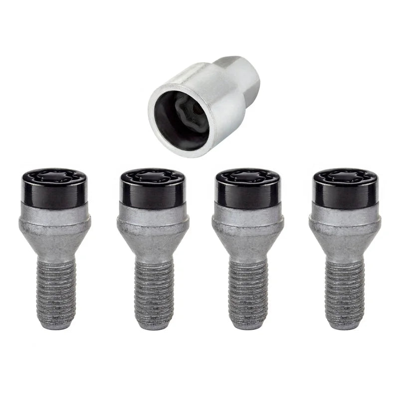 McGard Wheel Lock Bolt Set - 4pk. (Cone Seat) M12X1.25 / 17mm Hex / 22.0mm Shank Length - Black - Side View