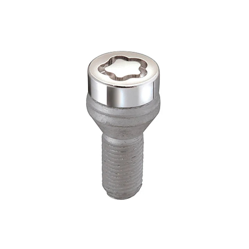 McGard Wheel Lock Bolt Set - 4pk. (Cone Seat) M12X1.5 / 17mm Hex / 22.2mm Shank Length - Chrome - Side View