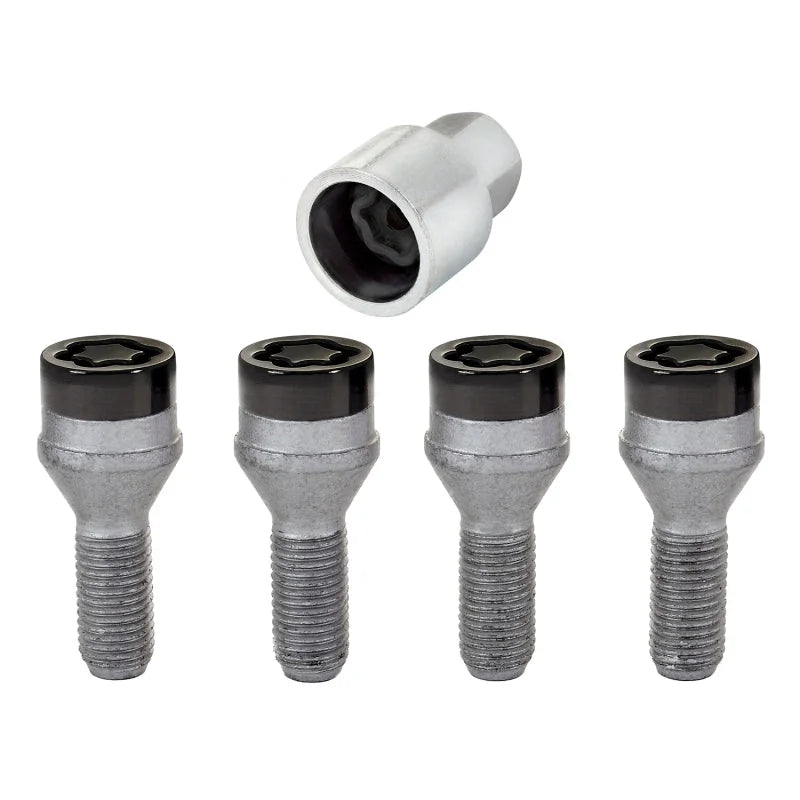 McGard Wheel Lock Bolt Set - 4pk. (Cone Seat) M12X1.5 / 17mm Hex / 25.5mm Shank Length - Black - Installation View