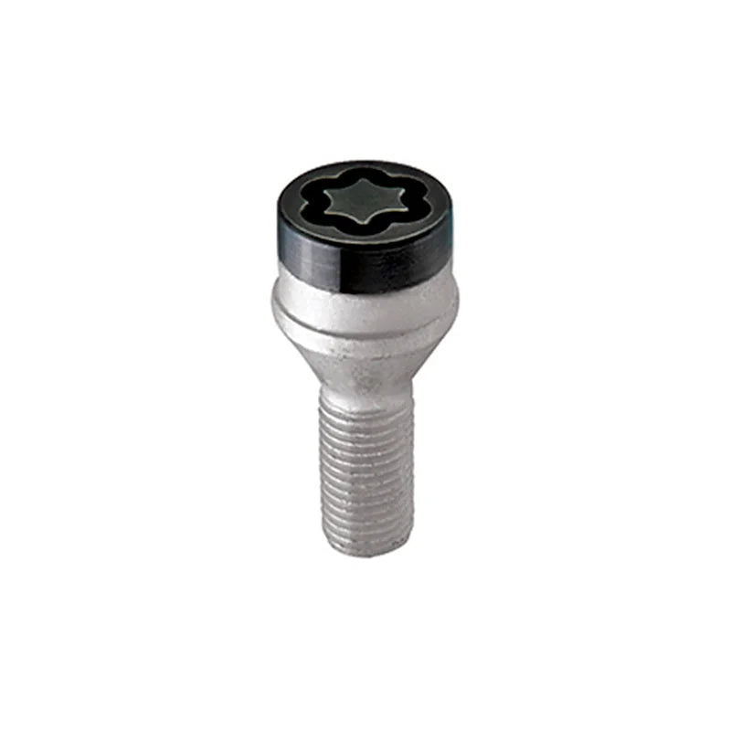 McGard Wheel Lock Bolt Set - 4pk. (Cone Seat) M14X1.5 / 17mm Hex / 31.0mm Shank Length - Black - Back View