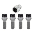 Load image into Gallery viewer, McGard Wheel Lock Bolt Set - 4pk. (Cone Seat) M14X1.5 / 17mm Hex / 31.0mm Shank Length - Black - Installation View