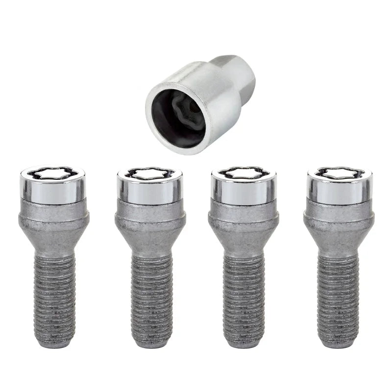 McGard Wheel Lock Bolt Set - 4pk. (Cone Seat) M14X1.5 / 17mm Hex / 31.0mm Shank Length - Chrome - Detail View