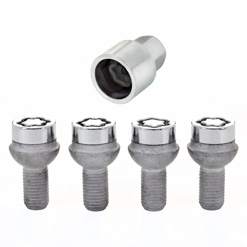 McGard Wheel Lock Bolt Set - 4pk. (Radius Seat) M12X1.5 / 17mm Hex / 20.6mm Shank Length - Chrome - Side View