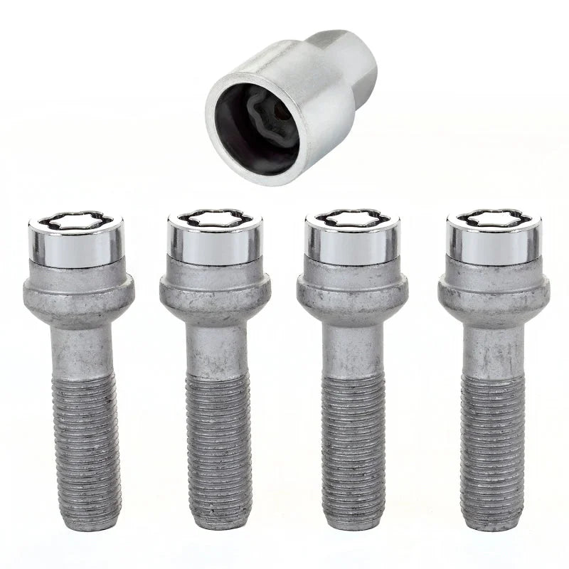McGard Wheel Lock Bolt Set - 4pk. (Radius Seat) M14X1.5 / 17mm Hex / 45.0mm Shank Length - Chrome - Installation View