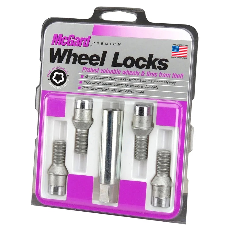 McGard Wheel Lock Bolt Set - 4pk. (Tuner / Cone Seat) M12X1.5 / 17mm Hex / 22.4mm Shank L. - Chrome - Detail View