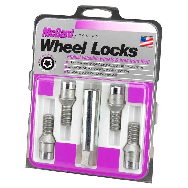 McGard Wheel Lock Bolt Set - 4pk. (Tuner / Cone Seat) M14X1.5 / 17mm Hex / 24.0mm Shank L. - Chrome - Detail View