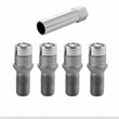 Load image into Gallery viewer, McGard Wheel Lock Bolt Set - 4pk. (Tuner / Cone Seat) M14X1.5 / 17mm Hex / 28.6mm Shank L. - Chrome - Side View