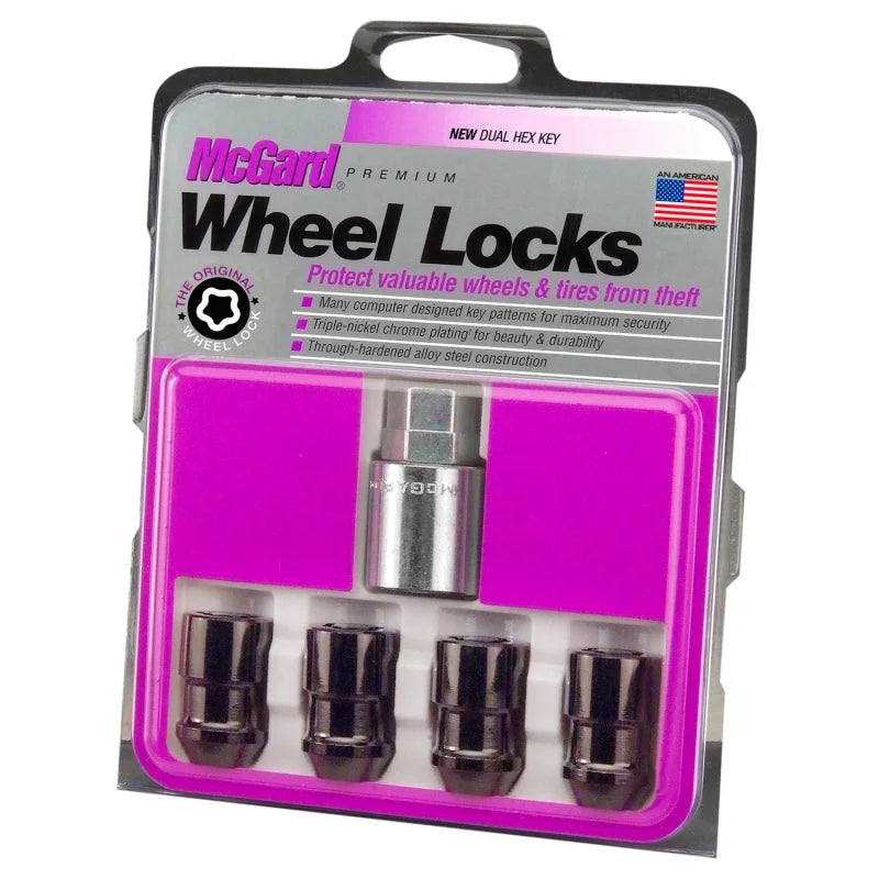 McGard Wheel Lock Nut Set - 4pk. (Cone Seat) 1/2-20 / 3/4 & 13/16 Dual Hex / 1.46in. Length - Black - Detail View