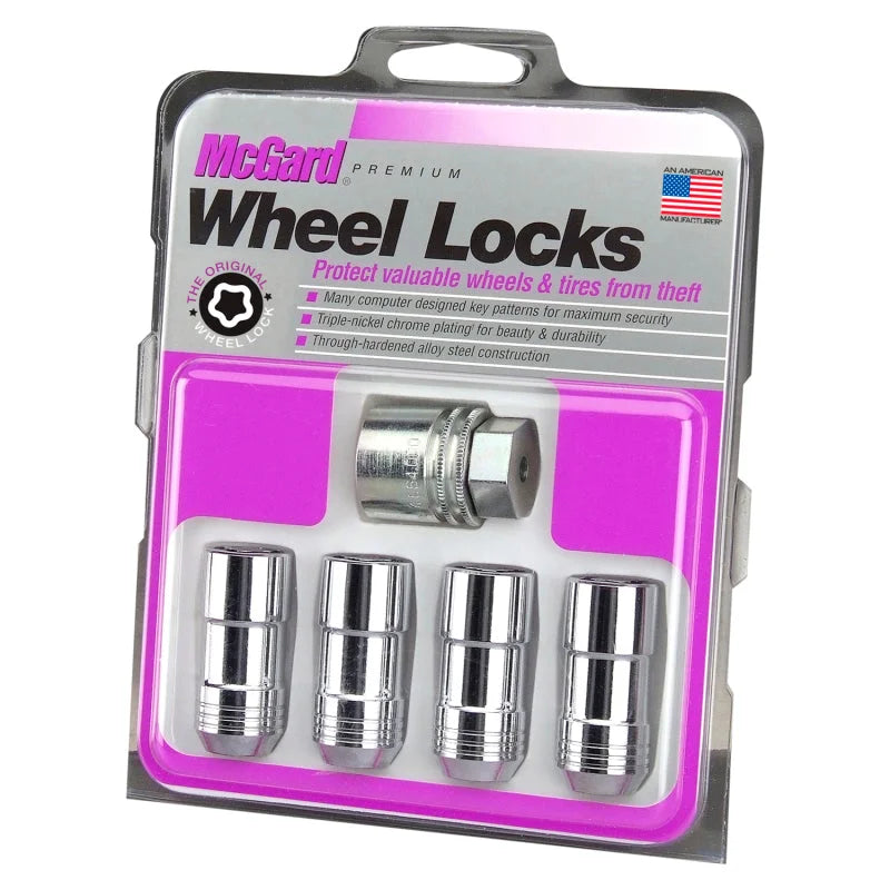McGard Wheel Lock Nut Set - 4pk. (Cone Seat) 9/16-18 / 7/8 Hex / 1.765in. Length - Chrome - Back View