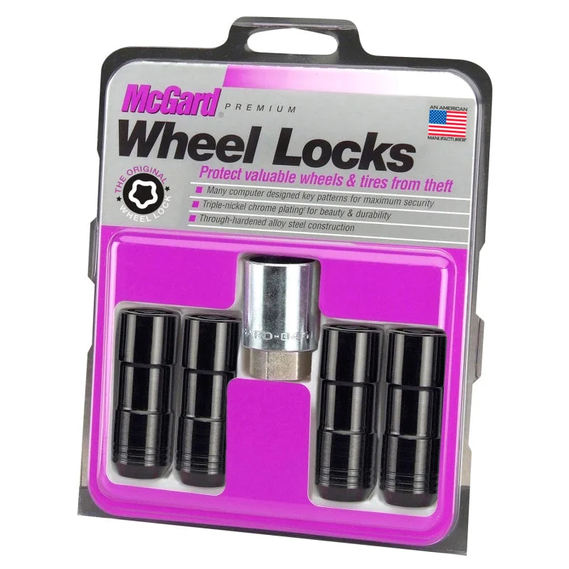 McGard Wheel Lock Nut Set - 4pk. (Cone Seat Duplex) 9/16-18 / 7/8 Hex / 2.5in. Length - Black - Back View