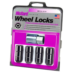 McGard Wheel Lock Nut Set - 4pk. (Cone Seat) M14X1.5 / 21mm & 22mm Dual Hex / 1.965in. L - Black - Main Product View