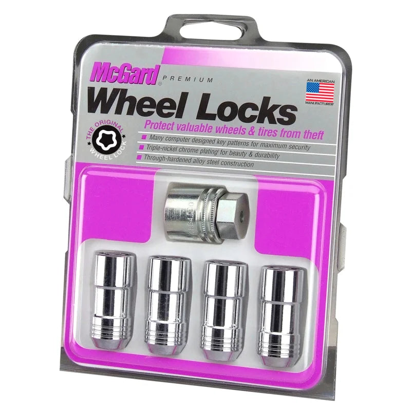 McGard Wheel Lock Nut Set - 4pk. (Cone Seat) M14X2.0 / 13/16 Hex / 2.25in. Length - Chrome - Detail View