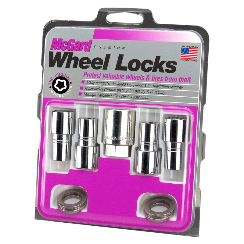 McGard Wheel Lock Nut Set - 4pk. (Long Shank Seat) 7/16-20 / 13/16 Hex / 1.75in. Length - Chrome - Detail View