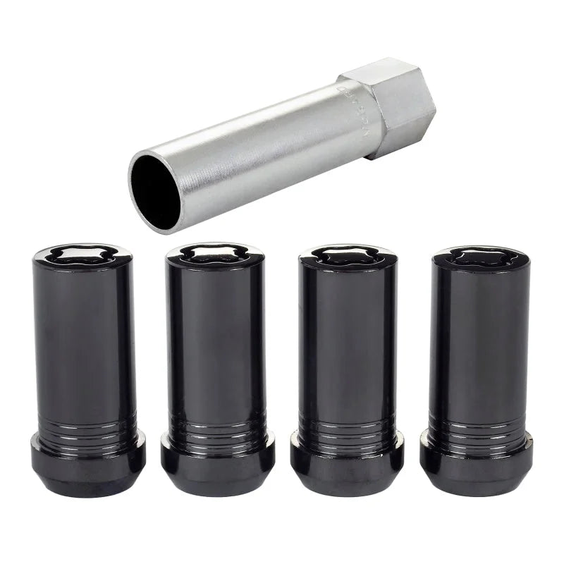 McGard Wheel Lock Nut Set - 4pk. (Tuner / Cone Seat) 1/2-20 / 13/16 Hex / 1.60in. Length - Black - Main Product View