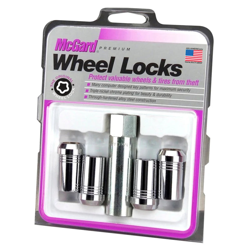 McGard Wheel Lock Nut Set - 4pk. (Tuner / Cone Seat) 1/2-20 / 13/16 Hex / 1.60in. Length - Chrome - Side View