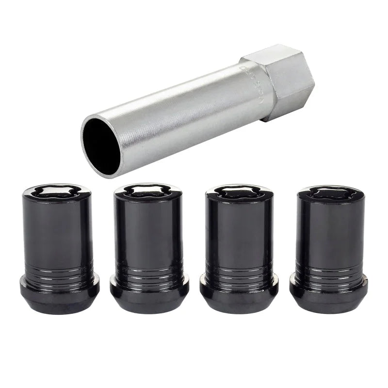 McGard Wheel Lock Nut Set - 4pk. (Tuner / Cone Seat) M12X1.5 / 13/16 Hex / 1.24in. Length - Black - Back View
