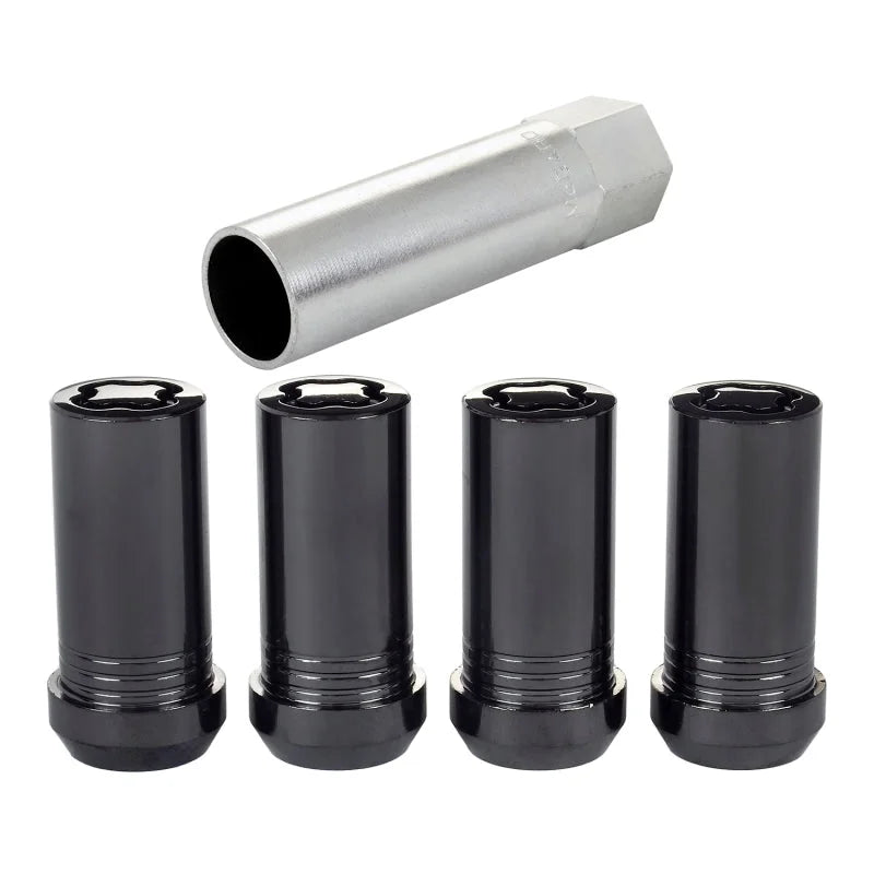 McGard Wheel Lock Nut Set - 4pk. (Tuner / Cone Seat) M14X1.5 / 1in. Hex / 1.935in. Length - Black - Detail View