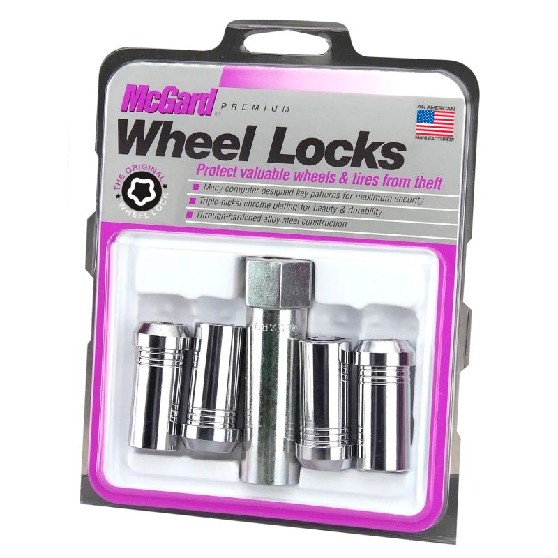 McGard Wheel Lock Nut Set - 4pk. (Tuner / Cone Seat) M14X1.5 / 1in. Hex / 1.935in. Length - Chrome - Side View