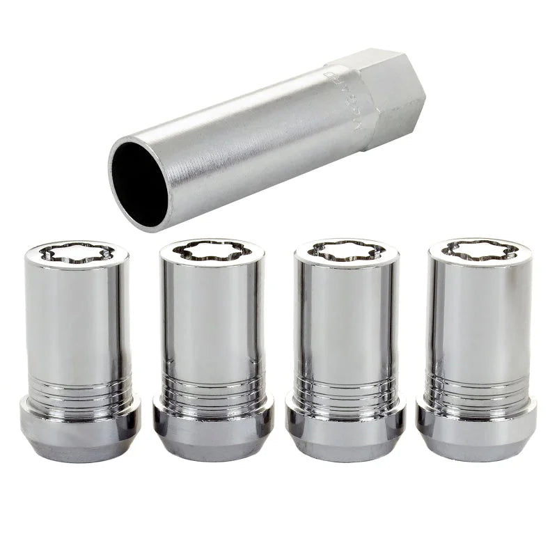 McGard Wheel Lock Nut Set - 4pk. (Tuner / Cone Seat) M14X1.5 / 22mm Hex / 1.648in. Length - Chrome - Side View