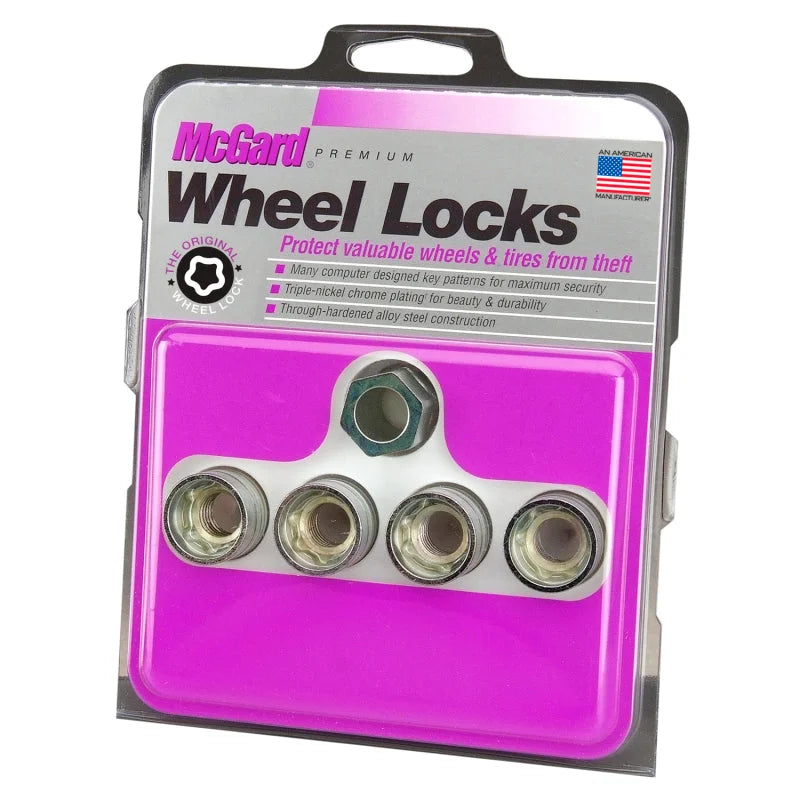 McGard Wheel Lock Nut Set - 4pk. (Under Hub Cap / Cone Seat) M12X1.75 / 19mm & 21mm Hex / .802in. L - Back View