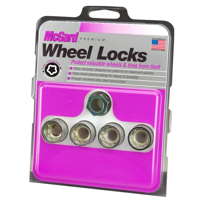 McGard Wheel Lock Nut Set - 4pk. (Under Hub Cap / Cone Seat) M14X2.0 / 13/16 Hex / .893in. Length - Detail View