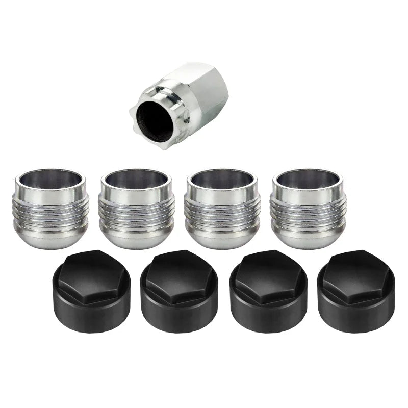 McGard Wheel Lock Nut Set - 4pk. (Under Hub Cap / Radius Seat) M14X1.5 / 19mm Hex / .890in. L w/Caps - Side View