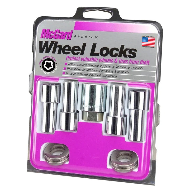 McGard Wheel Lock Nut Set - 4pk. (X-Long Shank) 1/2-20 / 13/16 Hex / 2.165in. Length - Chrome - Back View