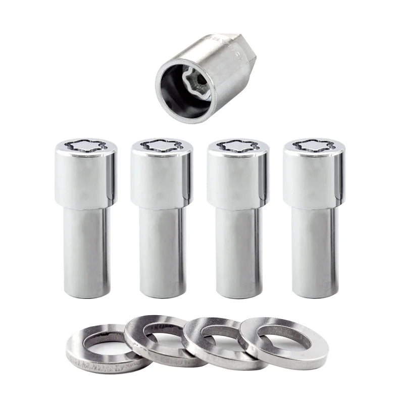 McGard Wheel Lock Nut Set - 4pk. (X-Long Shank) 7/16-20 / 13/16 Hex / 2.165in. Length - Chrome - Back View