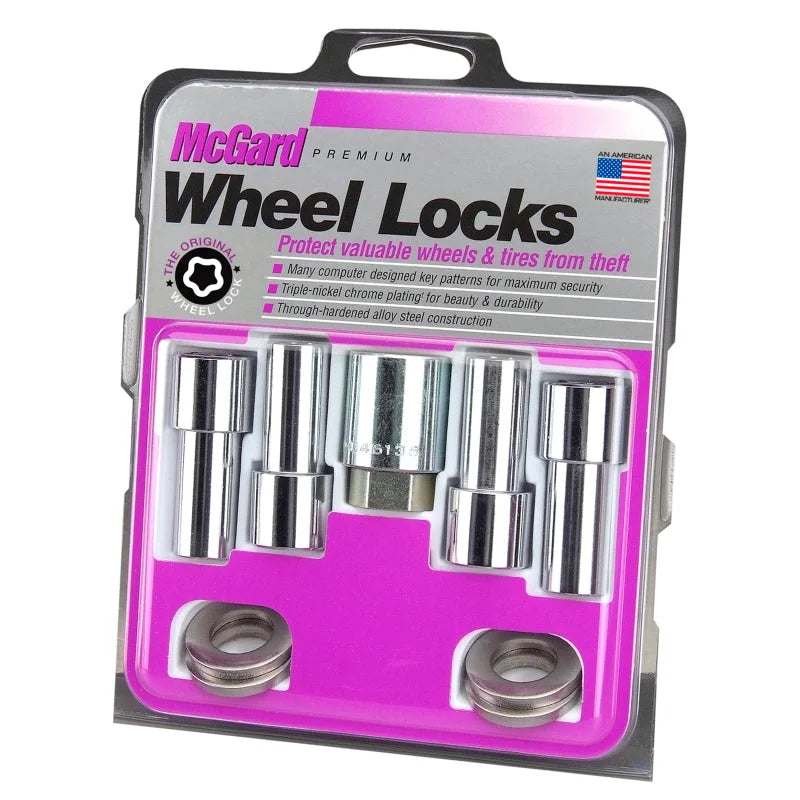 McGard Wheel Lock Nut Set - 4pk. (X-Long Shank) 7/16-20 / 13/16 Hex / 2.165in. Length - Chrome - Installation View