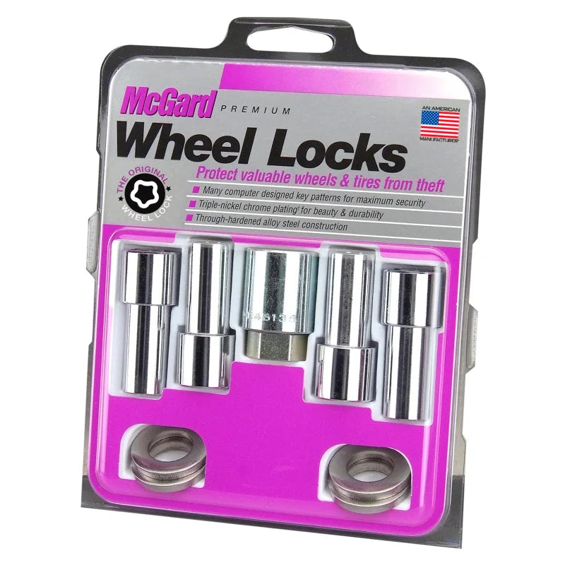 McGard Wheel Lock Nut Set - 4pk. (X-Long Shank) M12X1.5 / 13/16 Hex / 2.165in. Length - Chrome - Back View