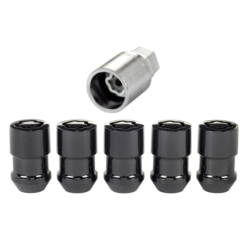 McGard Wheel Lock Nut Set - 5pk. (Cone Seat) 1/2-20 / 3/4 &13/16 Dual Hex / 1.46in. Length - Black - Detail View