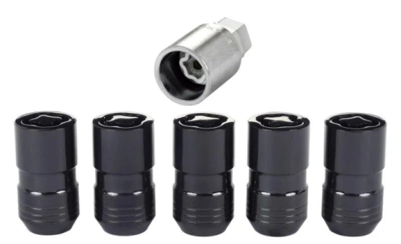 McGard Wheel Lock Nut Set - 5pk. (Cone Seat) M14X1.5 / 22mm Hex / 1.639in OAL - Black - Side View