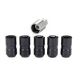 Load image into Gallery viewer, McGard Wheel Lock Nut Set - 5pk. (Cone Seat) M14X1.5 / 22mm Hex / 1.639in OAL - Black - Back View