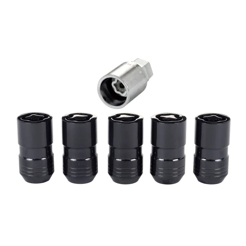 McGard Wheel Lock Nut Set - 5pk. (Cone Seat) M14X1.5 / 22mm Hex / 1.639in OAL - Black - Back View